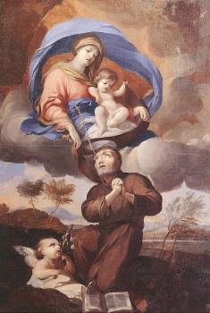 皮埃爾 保羅 皮熱 Virgin Giving the Scapular to St Simon Stock 皮埃爾 保羅 皮熱 Virgin Giving the Scapular to St Simon Stock